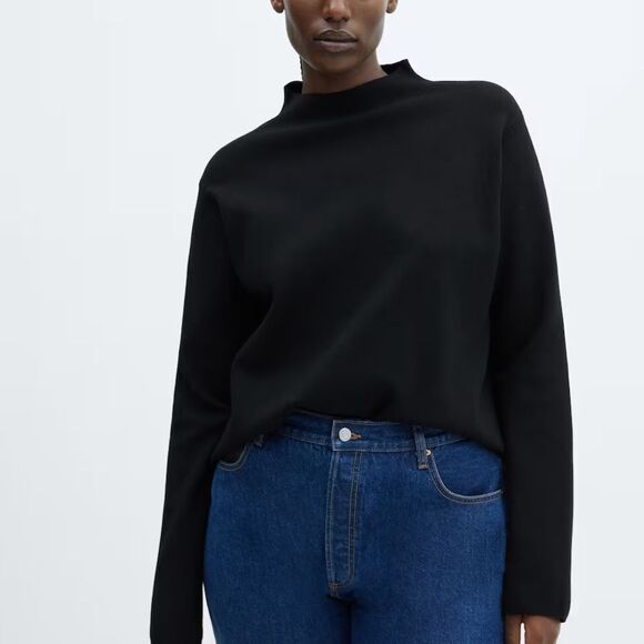 Mango High collar sweater Black 1XL NWT IN PACKAGE - Picture 7 of 11